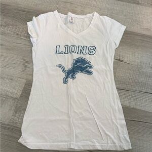 NFL Women's White and Blue Lions Tee